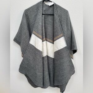 Two-Tone Grey and White Poncho